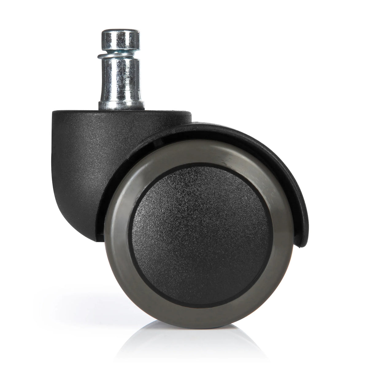Svarta hjul till stol 5x ROLO FREE 11mm/50mm för hårda golv med metallstift från hjh OFFICE – 360-gradersvy (bakifrån 180°)