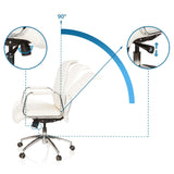 Justeringsmekanismer för sitthöjd och 90° rotation av den professionella chefsfåtöljen ASPERA 10 i krämvitt från hjh OFFICE