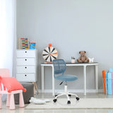 Blå Snurrstol för barn KID QW med ett svängt ryggstöd och hjul från hjh OFFICE