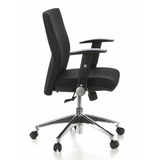 Svart Professionell kontorsstol LAGUNA PRO med armstöd och femhjulig fotkorsbas från hjh OFFICE – 360-gradersvy (sidoprofil 80°)