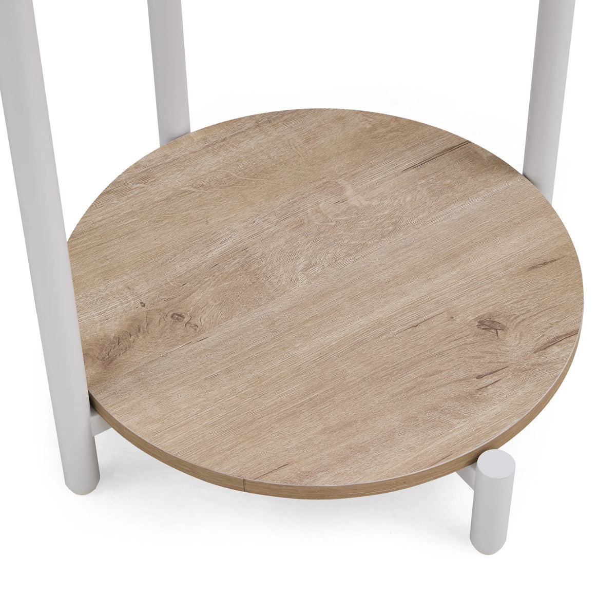 Geöffneter Beistelltisch Nestup 1 mit Stoffbezug und zwei abgenommenen Deckeln von hjh LIVING