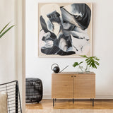 Sidobord LINNO S i ek med räfflade fronter och svarta metallben från hjh LIVING