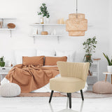 Beige Loungefåtölj MANISO med quiltat ryggstöd och svarta ben från hjh LIVING