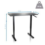 Måttritning av Ståskrivbord STAND CR med 120 x 60 cm och en bärkapacitet på 60 kg från hjh OFFICE