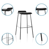 Svart Barstol LONSO 10 med vadderad sits och slimmad metallram från hjh OFFICE