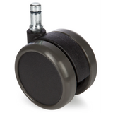 Svarta 5x ROLO 10mm/65mm Stol på hjul för hårda golv med silverfärgad metallstift från hjh OFFICE – 360-gradersvy (framifrån 0°)