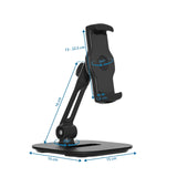 Måttritning av Hållare för mobiltelefon & surfplatta FLEXMOBI IV med 15 × 15 cm bas från hjh OFFICE