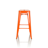 Orange Barstol VANTAGGIO HIGH med fyra ben och integrerade fotstöd från hjh OFFICE – 360-gradersvy (sidoprofil 90°)