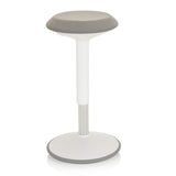 Vit ståstol BALANCE SIT III W med grå sits och rund fot från hjh OFFICE – 360-gradersvy (snett framifrån 40°)