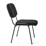 Svart Fyrbent stol XT 600 XL med stoppning i sits och ryggstöd från hjh OFFICE – 360-gradersvy (sidoprofil 80°)