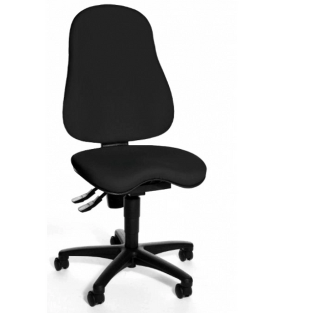 Schwarzer Profi-Bürostuhl BALANCE 400 mit Stoffbezug und Rollenkreuz von Topstar