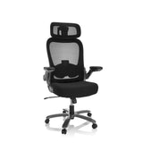 Svart XXL snurrstol INSTRUCTOR T I PRO med nätrygg och femstjärnigt fotkors med hjul från hjh OFFICE – 360-gradersvy (framifrån 20°)