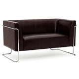 Brun CURACAO loungesoffa som tvåsitssoffa med kromad ram från hjh OFFICE