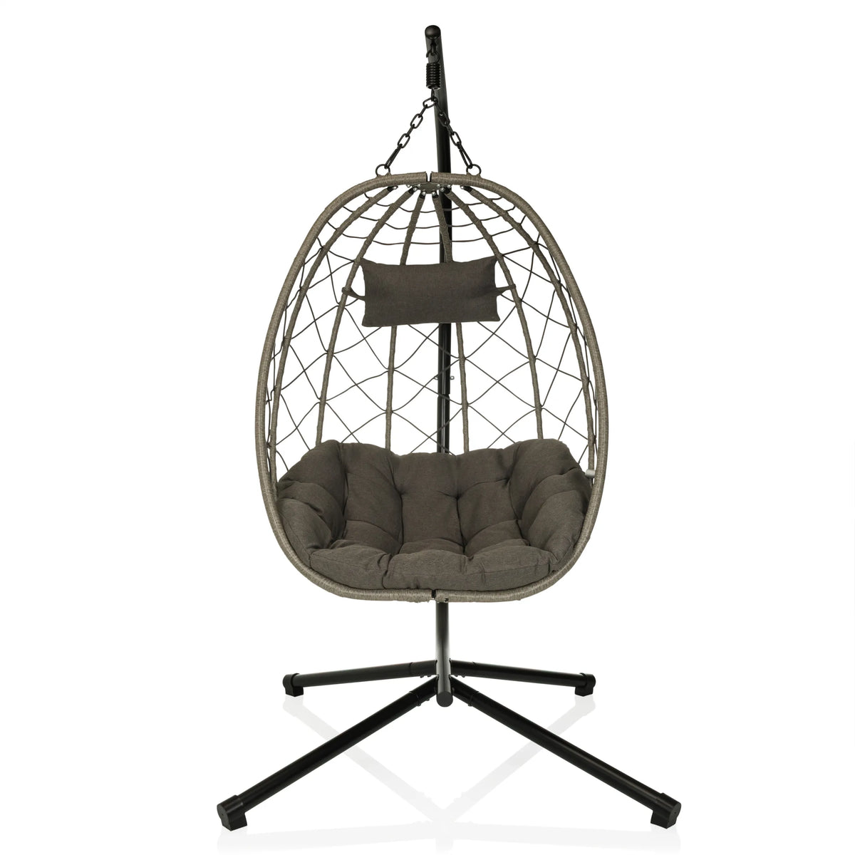 Hängstol COCOVA i grått och svart med dyna och ställning från hjh LIVING