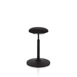 Svart ståstol BALANCE SIT med rund sits och cirkelformad fot från hjh OFFICE – 360-gradersvy (framifrån 0°)
