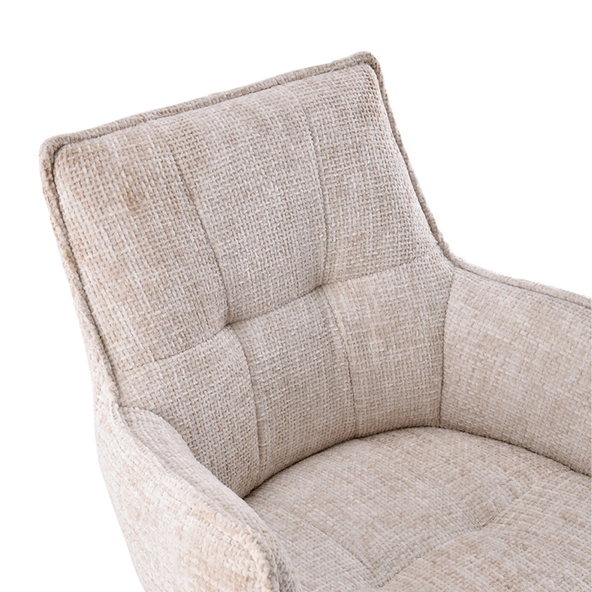 Beige strukturerad tygbeklädnad med quiltning på matstolen Tavaro från hjh LIVING