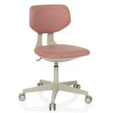 Rosa Snurrstol för barn KID CLASSIC med stoppad sits och femhjulig bas från hjh OFFICE – 360-gradersvy (snett framifrån 30°)