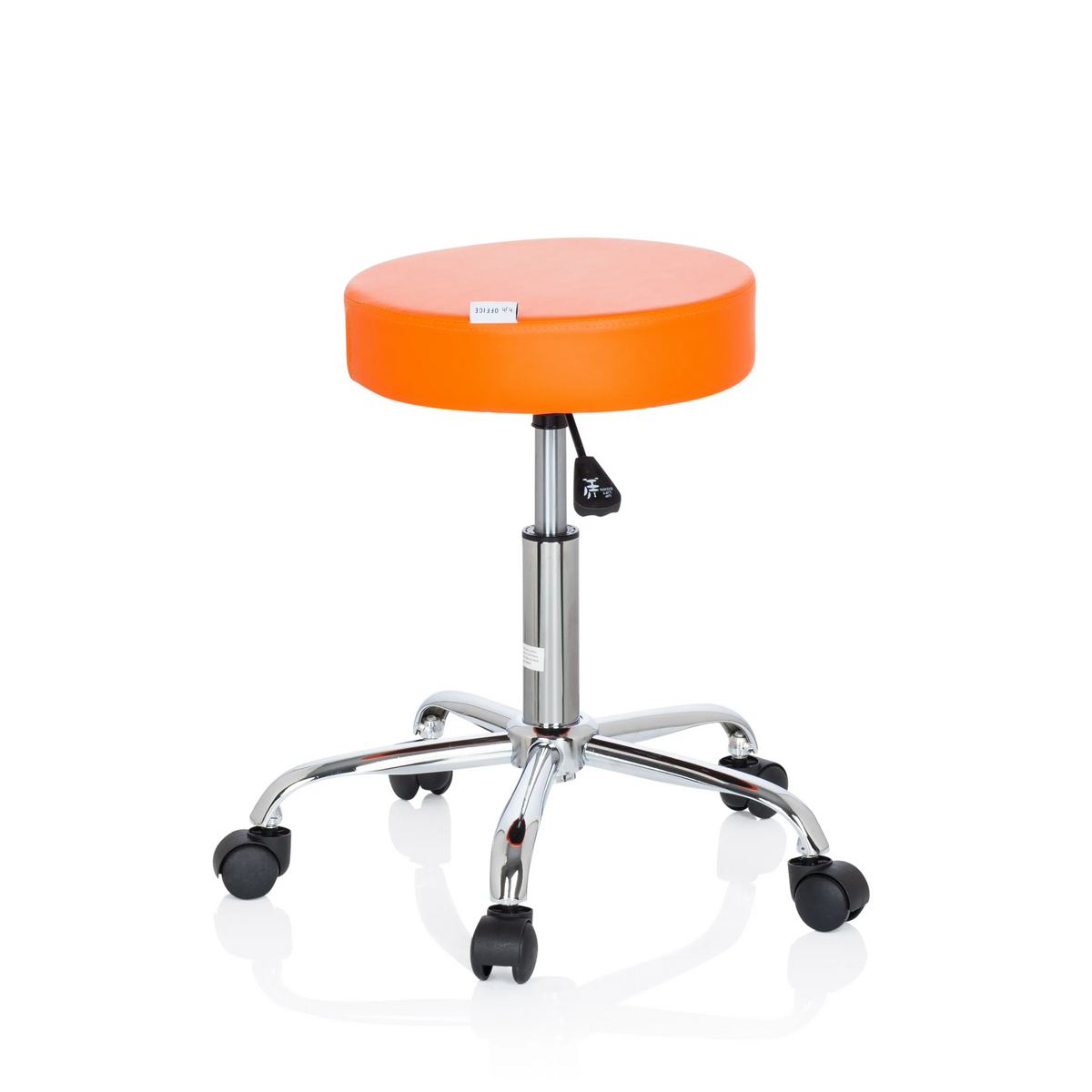 Orange Svängbar stol OPERATOR II med gaslift och femhjuligt underrede från hjh OFFICE – 360-gradersvy (sidoprofil 100°)