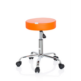 Orange Svängbar stol OPERATOR II med gaslift och femhjuligt underrede från hjh OFFICE – 360-gradersvy (sidoprofil 100°)