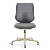 Grå Home Office kontorsstol Sitflex Lady med nätrygg och femhjulig fotkorsbas från hjh OFFICE – 360-gradersvy (framifrån 0°)
