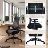 Höjdjusterbara funktioner för den professionella kontorsstolen Verviq i svart från hjh OFFICE (AI-genererad bild)