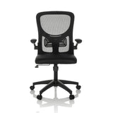 Svart Home Office kontorsstol BELIO med nätrygg och femstjärnig fotkorsbas med hjul från hjh OFFICE – 360-gradersvy (framifrån 0°)
