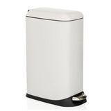 Vit papperskorg CLEAN SLIM med fotpedal och rundat lock från hjh OFFICE – 360-gradersvy (snett framifrån 45°)
