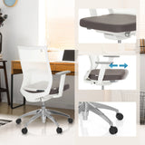 Vit Professionell kontorsstol ASPEN WHITE med grå sits, justerbara armstöd och hjul från hjh OFFICE