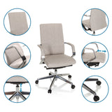 Beige Professionell kontorsstol BESSONA med justerbara armstöd och gasfjäder från hjh OFFICE
