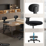 Höjdjusterbar WORK MF2 arbetsstol i svart med stjärnfot och hjul från hjh OFFICE (AI-genererad bild)