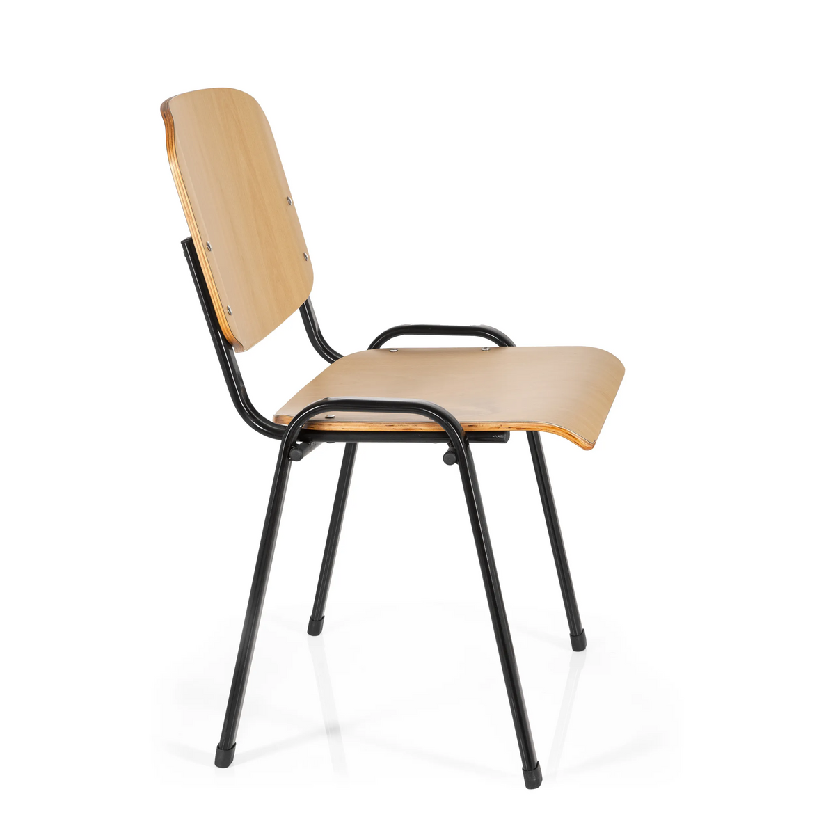 Fyrbent stol XT 600 SW H med sits och ryggstöd i bok och svart underrede från hjh OFFICE – 360-gradersvy (sidoprofil 80°)