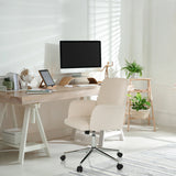 Beige Home Office kontorsstol SOLAO CORD med armstöd och stjärnfot med hjul från hjh OFFICE