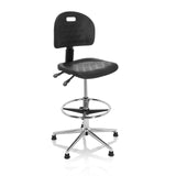 Svart Bardiskstol TOP WORK 23 I med ryggstöd, fotring och fyrstjärnig fotkorsbas från hjh OFFICE