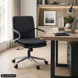 Svart Rovento Home Office kontorsstol med armstöd och stjärnfot på hjul från hjh OFFICE (AI-genererad bild)