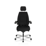 Svart XXL snurrstol 24 HOURS I med nackstöd och femhjulig fotkorsbas från hjh OFFICE – 360-gradersvy (framifrån 0°)