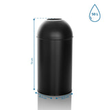 Måttritning av Papperskorg CLEAN OR 50 med 72 x 35,5 cm och 50 liter volym från hjh OFFICE