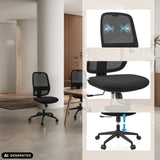 Professionell kontorsstol Minoro B i svart med andningsbart ryggstöd och gaslift från hjh OFFICE (AI-genererad bild)