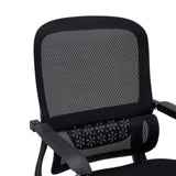 Svart nätrygg med integrerat svankstöd på den fjädrande stolen Ergomy Meet från hjh OFFICE