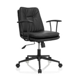 Svart Home Office kontorsstol SMALLO med vaddering och femhjulig fotkorsbas från hjh OFFICE – 360-gradersvy (snett framifrån 40°)