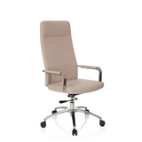 Beige Home Office kontorsstol SARANTO PLUS I med armstöd och femhjulig fotkorsbas från hjh OFFICE – 360-gradersvy (snett framifrån 40°)