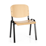Fyrbent stol XT 600 SW H med sits och ryggstöd i bok och svart underrede från hjh OFFICE – 360-gradersvy (framifrån 20°)