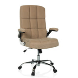 Beige Home Office chefsfåtölj RELAX WD 100 med manchesterklädsel och femhjulig fotkorsbas från MyBuero – 360-gradersvy (framifrån 15°)