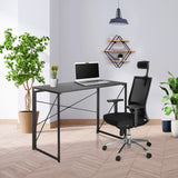 Svart hopfällbart skrivbord EASY UP MULTI i måtten 100 x 50 cm med en bärbar dator från hjh OFFICE