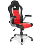 Gamingstuhl GAME SPORT in Schwarz und Rot mit silbernen Armlehnen und Rollenfuß von hjh OFFICE