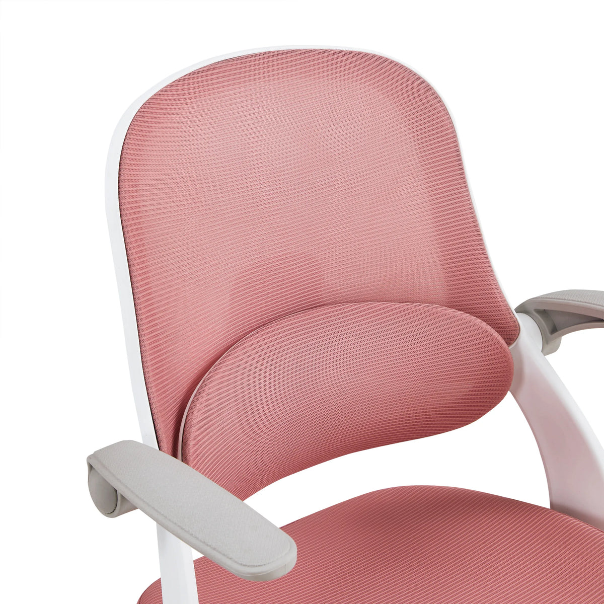 Rosa nätryggstöd och armstöd på Kiddy Smart Step snurrstol för barn från hjh OFFICE