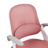 Rosa nätryggstöd och armstöd på Kiddy Smart Step snurrstol för barn från hjh OFFICE