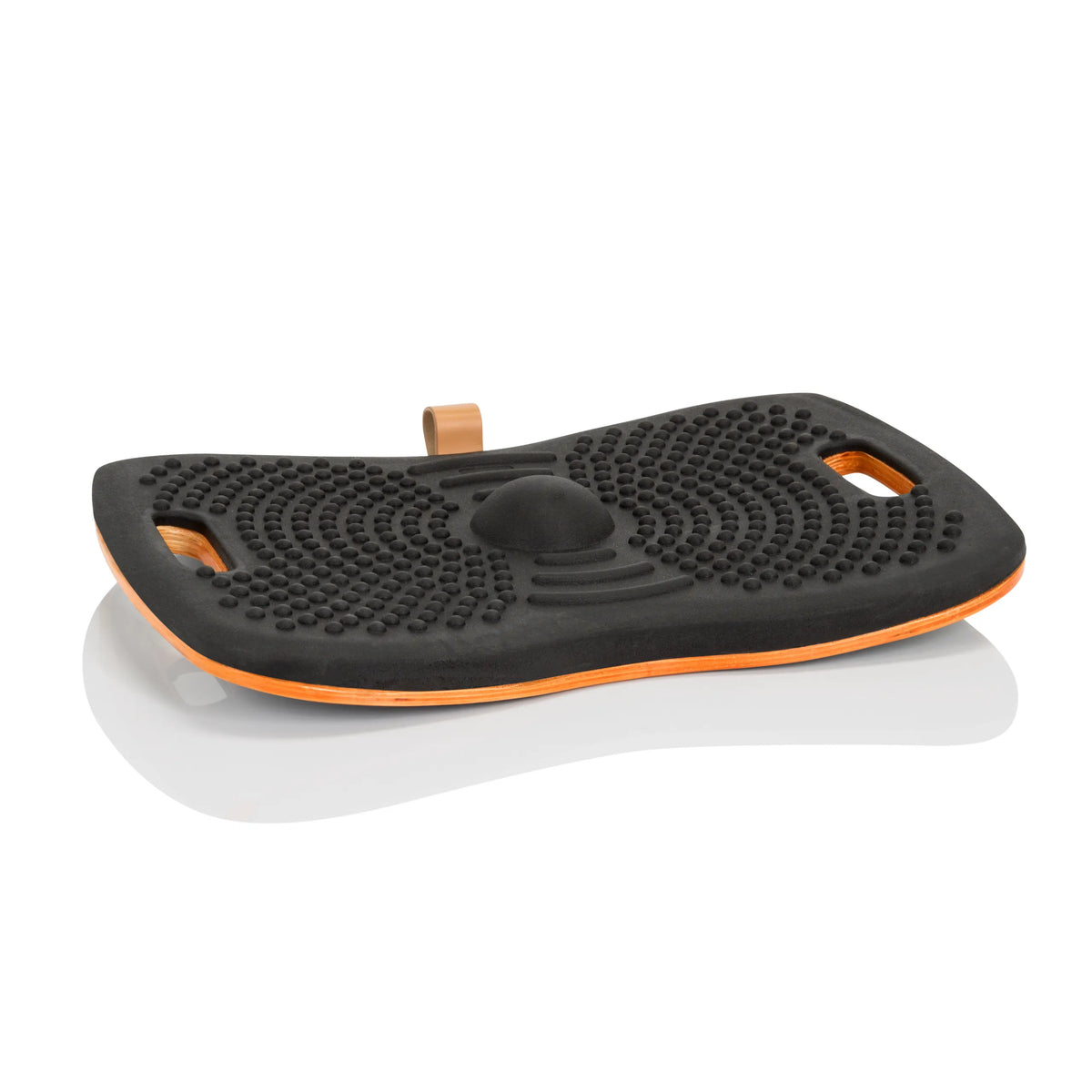 Svart Balansbräda ACTIV med noppstruktur och orange kärna från hjh OFFICE – 360-gradersvy (sidoprofil 72°)