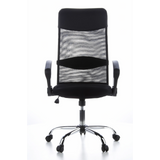 Svart Home Office chefsfåtölj ARIA HIGH med nätrygg och femhjulig fotkorsbas från hjh OFFICE – 360-gradersvy (framifrån 0°)