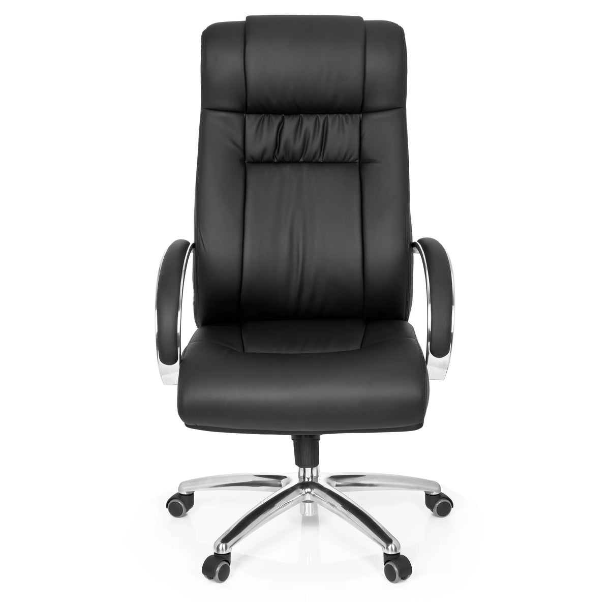 Svart snurrstol XXL G 600 med armstöd och femhjulig fotkorsbas från hjh OFFICE – 360-gradersvy (framifrån 0°)