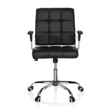 Svart Home Office kontorsstol ERNESTO med quiltad stoppning och femhjulig fotkorsbas från hjh OFFICE – 360-gradersvy (framifrån 0°)